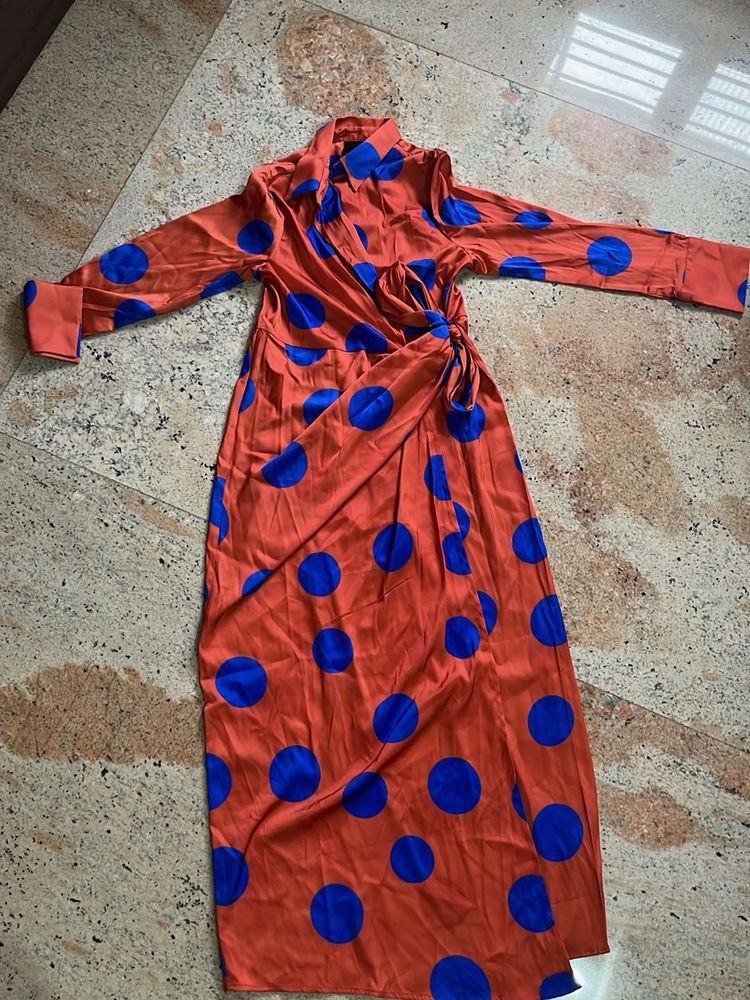 Chic Polka Dot Wrap Dress