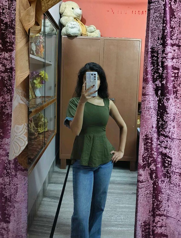 One Shoulder Peplum Top