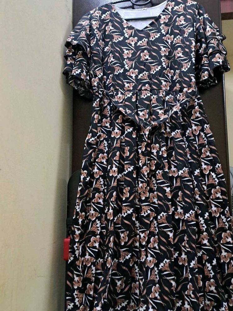Print Dress Black