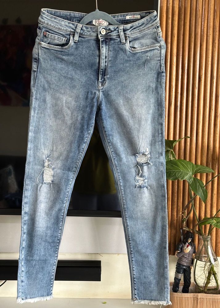 Size - 30 Lee Cooper Blue Distressed Denim Jeans