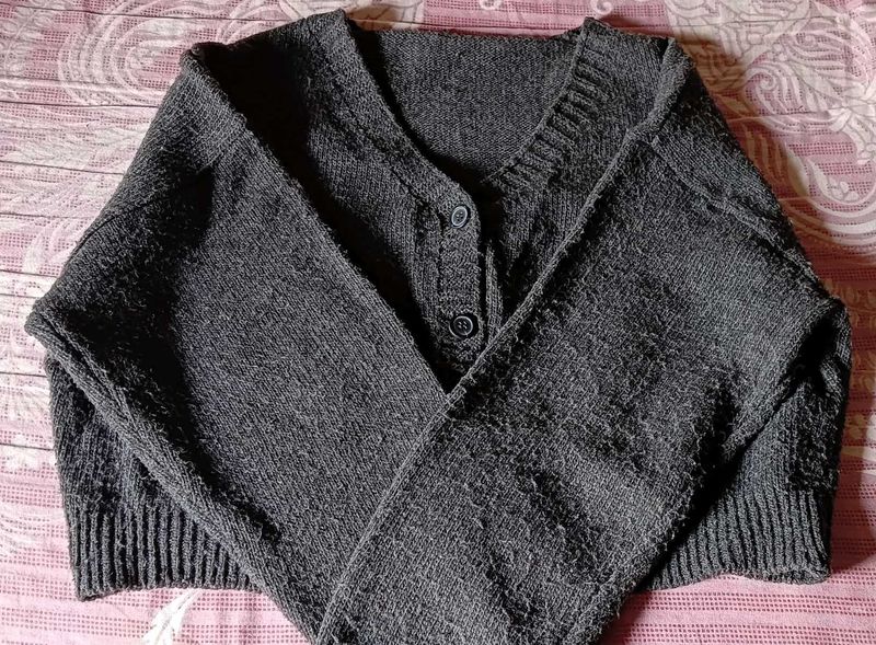 Gray Knit Cardigan