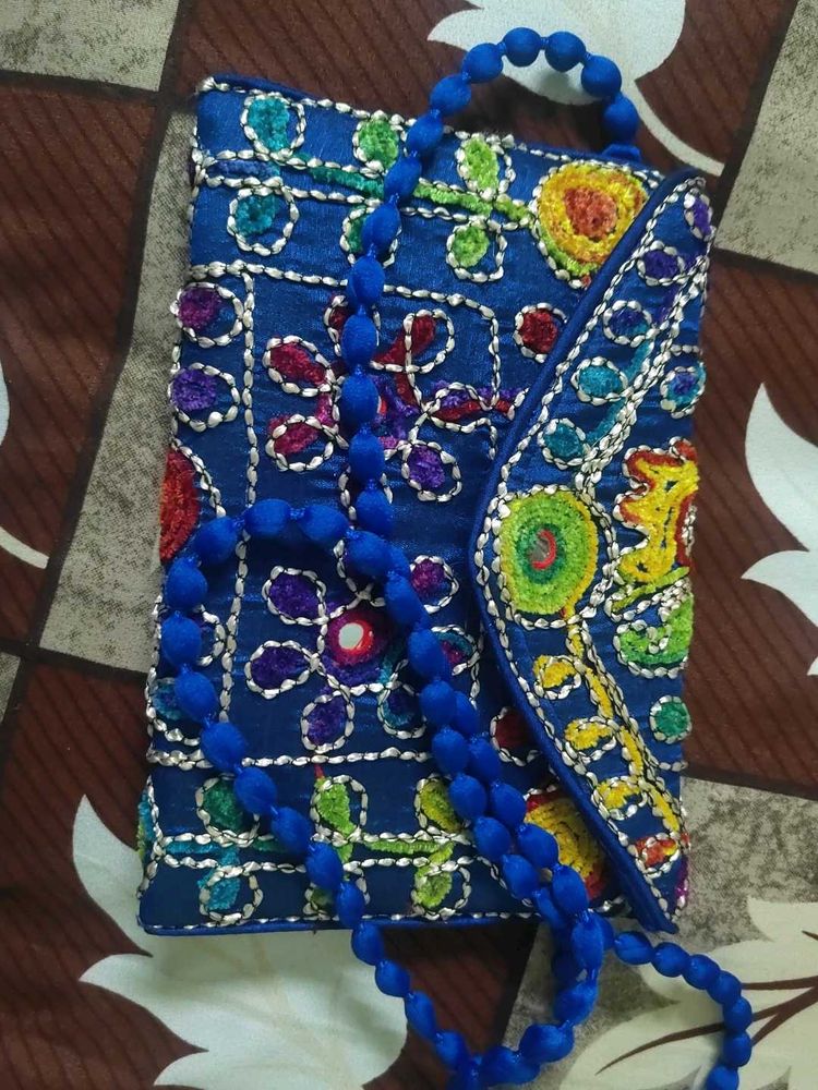 Embroidered Clutch