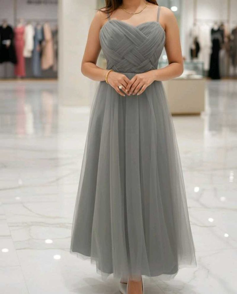 Elegant Grey Midi Dress