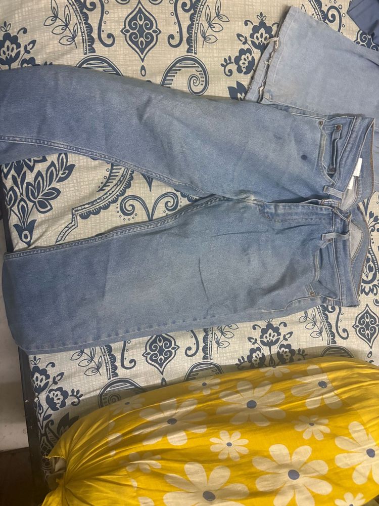 Denim Jeans with a pen mark kn right po