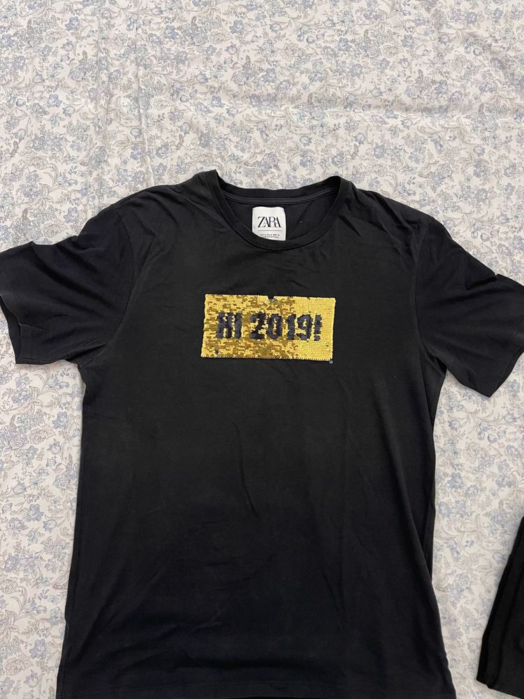 Zara Black &#39;Hi 2019!&#39; Tee