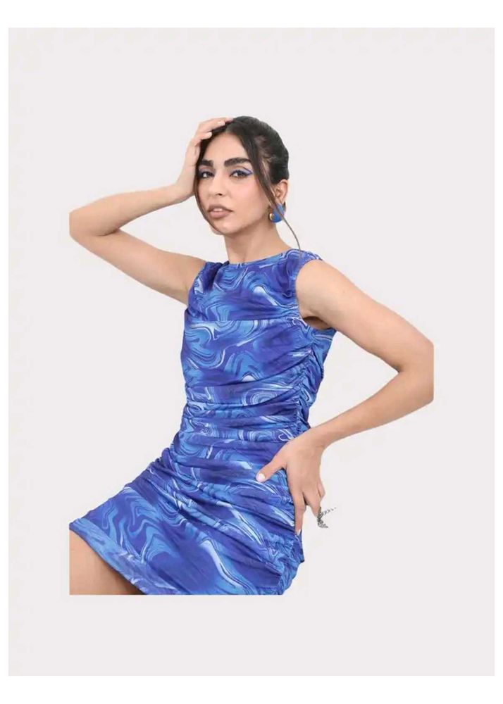 Blue Swirl Mini Dress