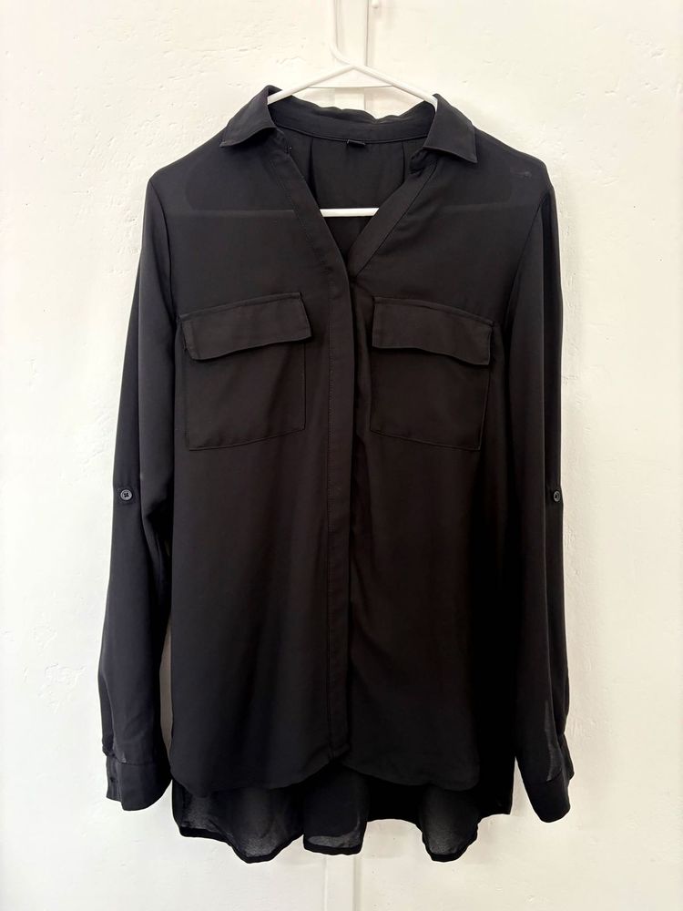 Black Button-Down Shirt