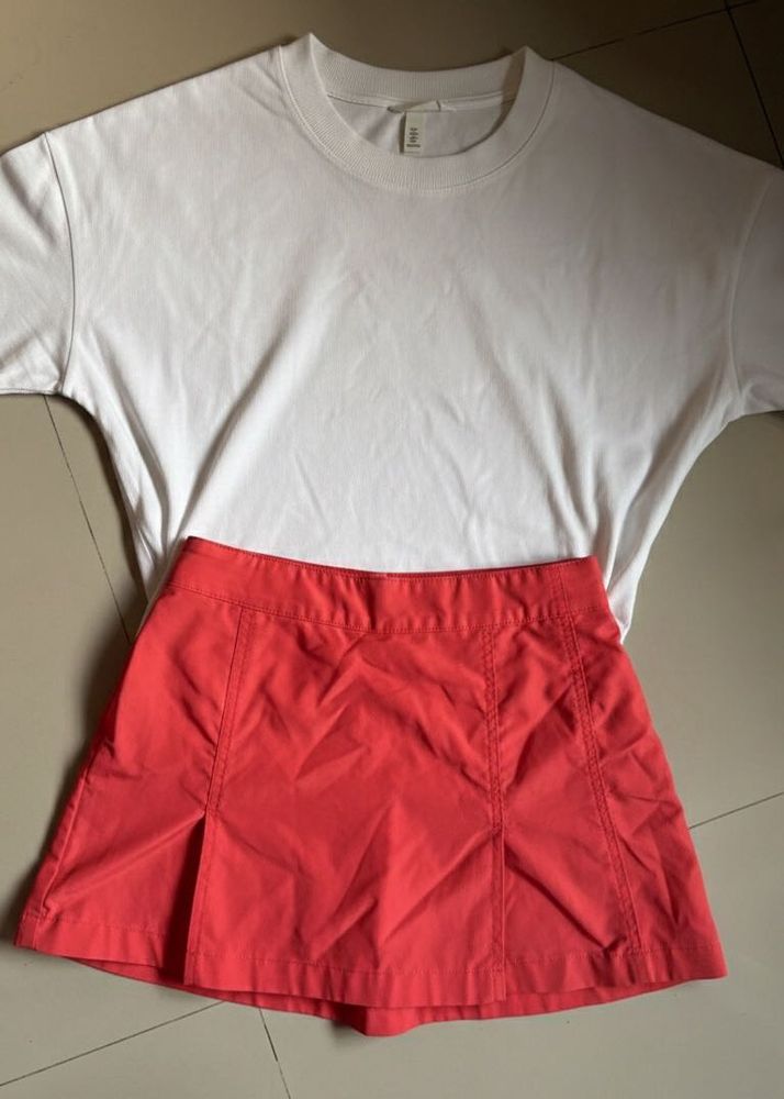 Red Artengo Sports Skort