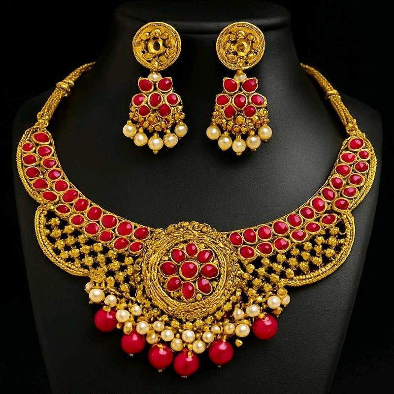 Stunning Gold Plated Necklace &amp; Earring Set