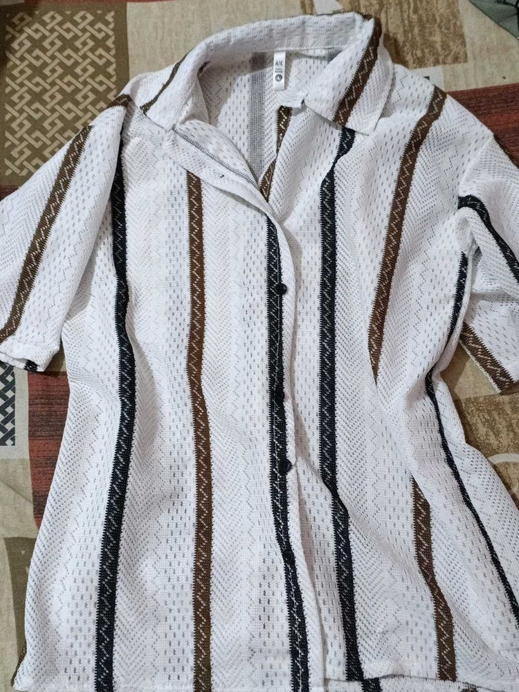 Striped Button-Down Shirt