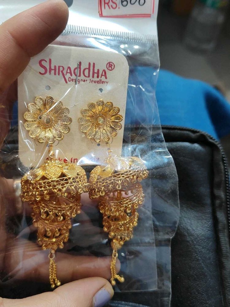 1 Gm Gold Plated Shraddha Earrings