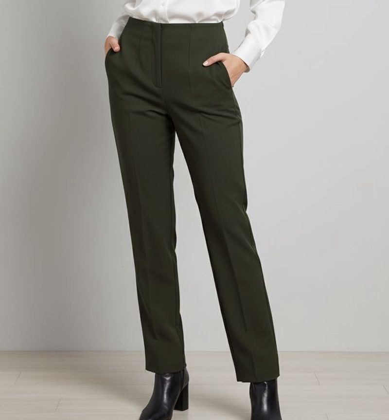 Olive Green Straight Leg Pants