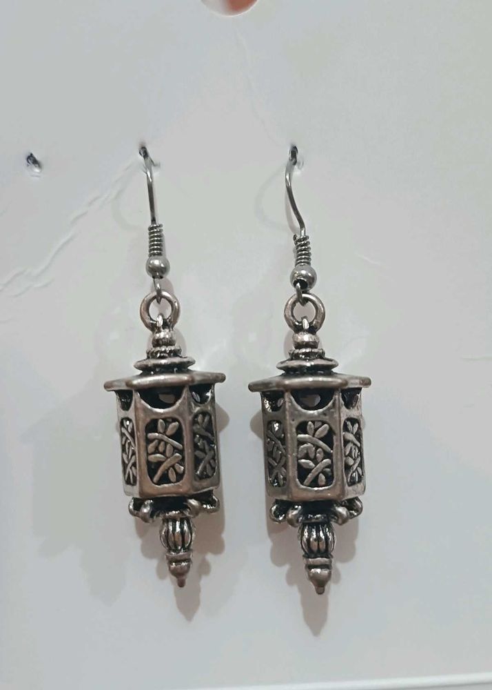 Lantern Earrings Oxidised Jwellery Silver
