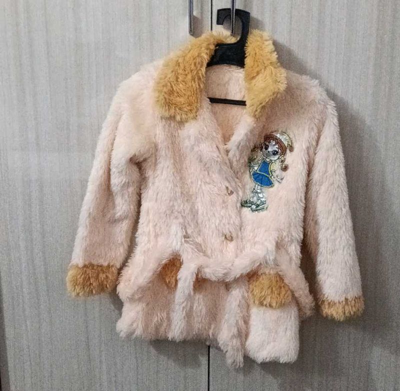 Cute Girl's Faux Fur Coat