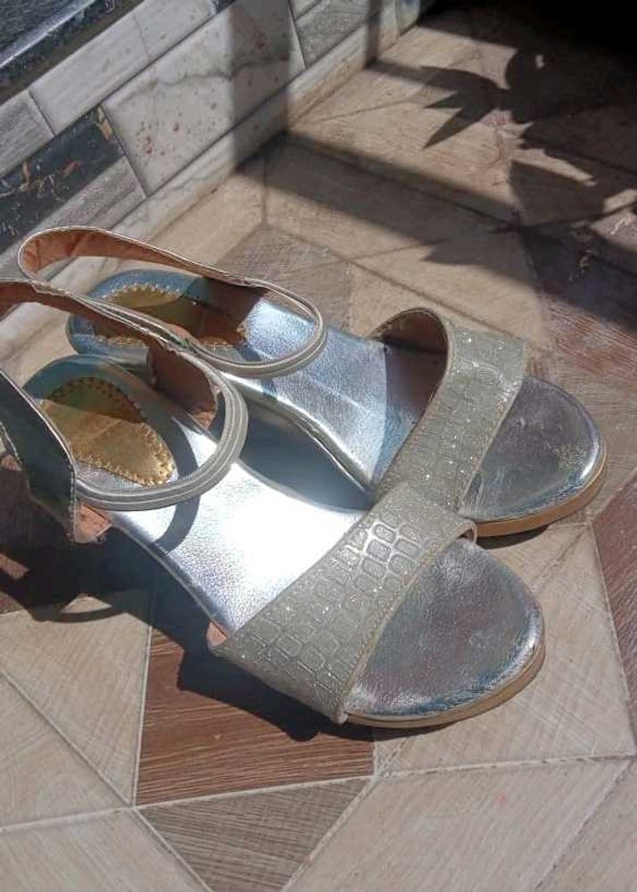 Silver Heeled Sandals