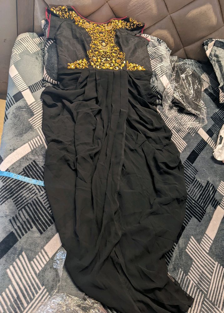 Black One Piece Dress. Size 40 .