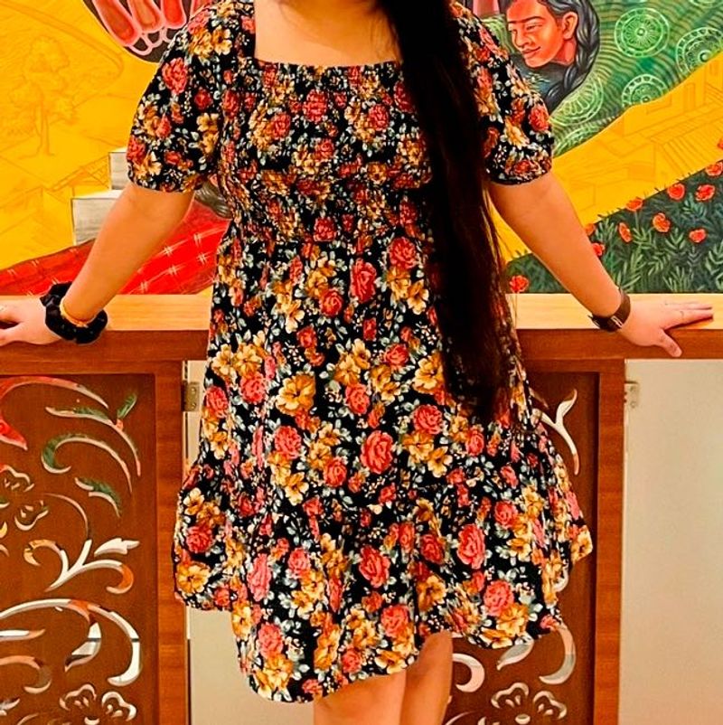 Floral Print Mini Dress