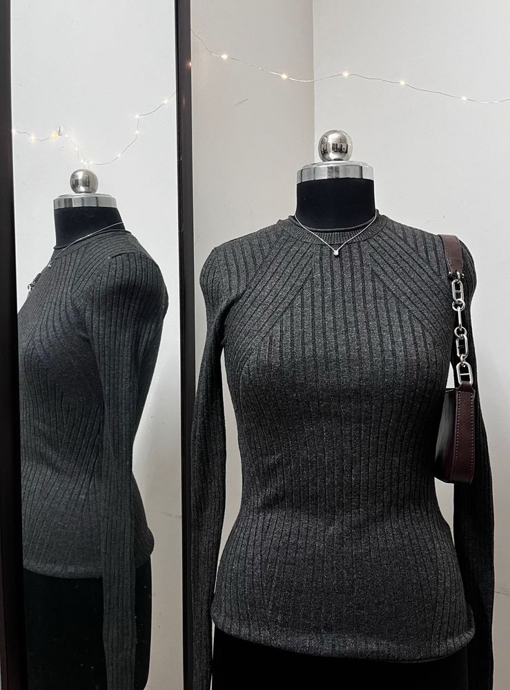Zara Grey Full Sleeve Top