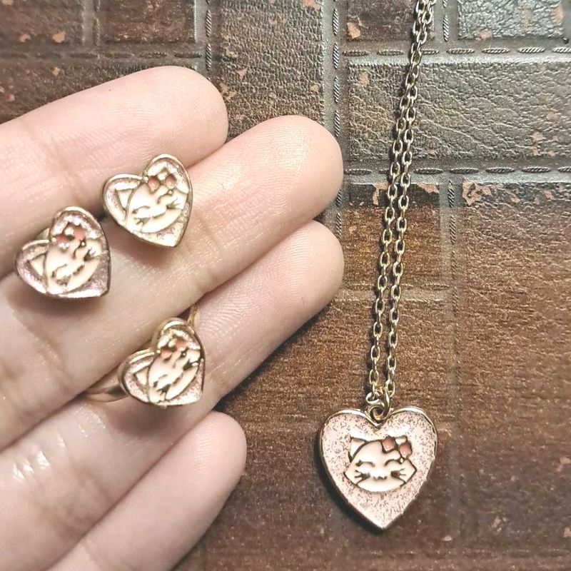 [Gold] Hello-Kitty Jewelry Set