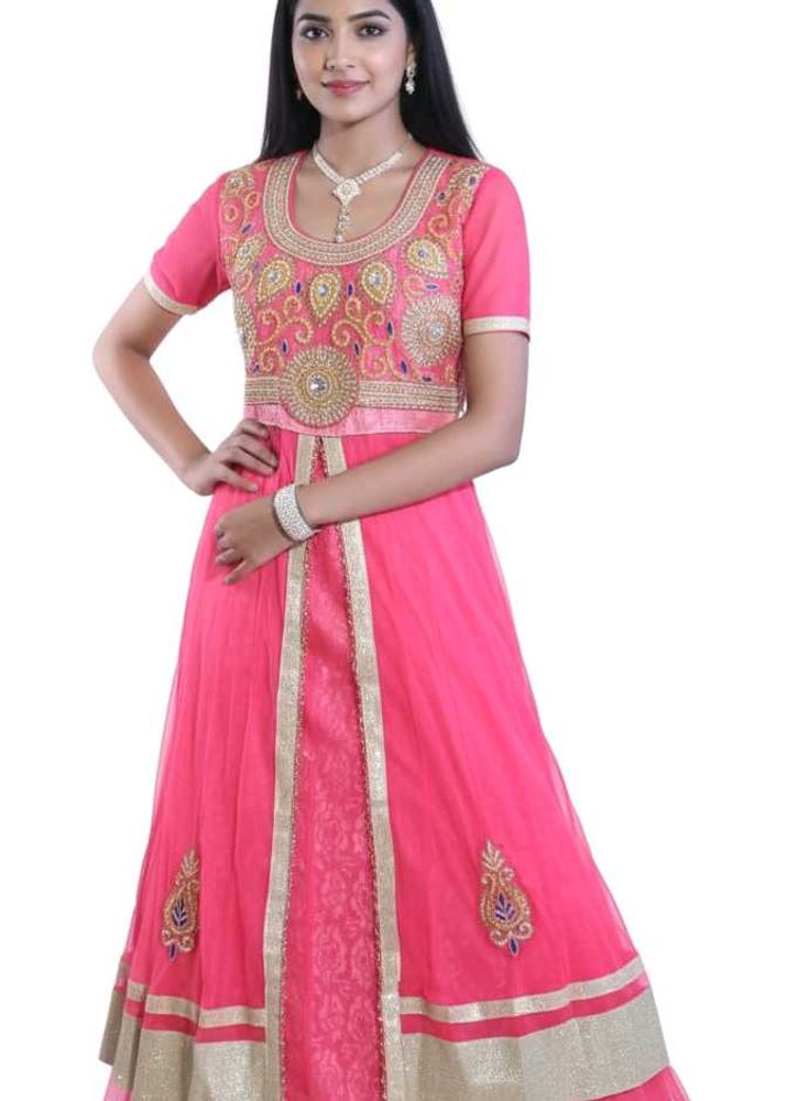Elegant Pink Ethnic Gown