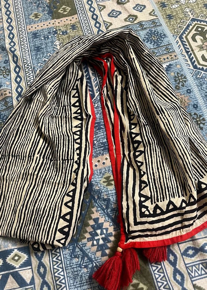 Striped Scarf with Tassels