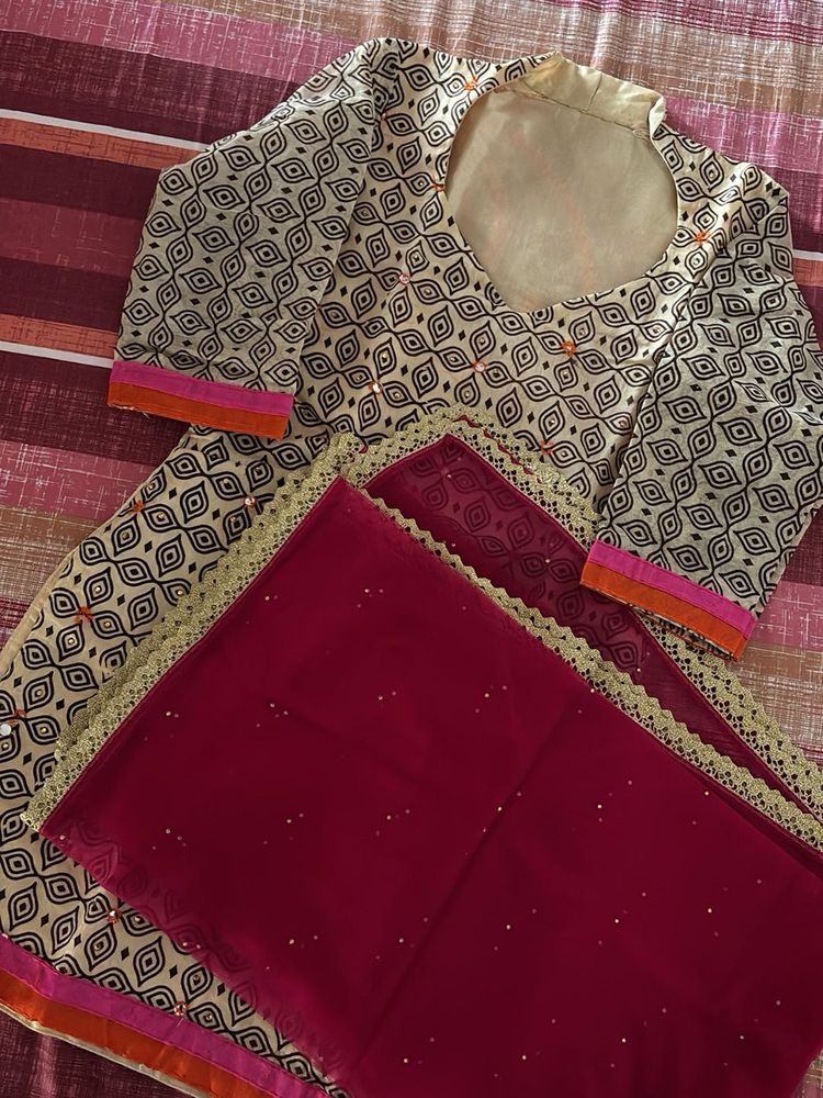 Nice festive suite with dupatta