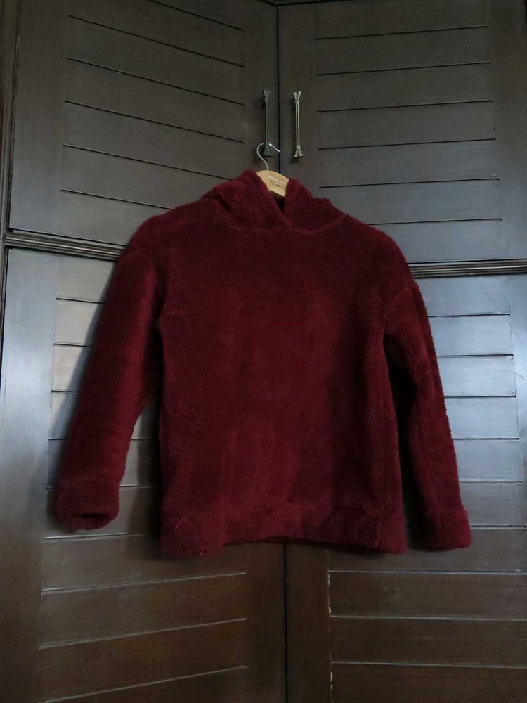 Insense Women Maroon Fleece Hoodie Sweatshirt