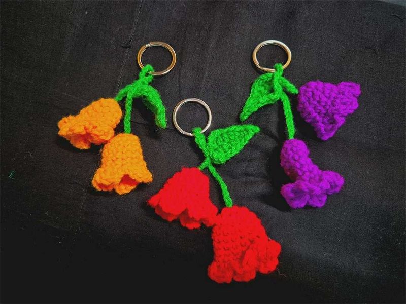 Crochet Flower Keychains