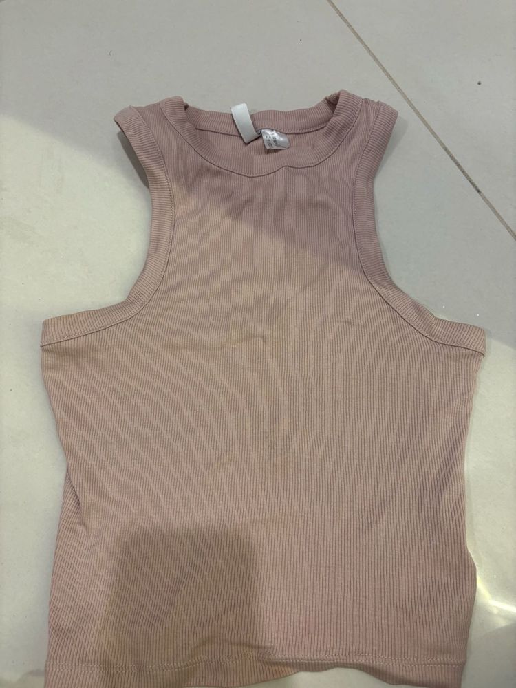 Pink Ribbed Tank Top