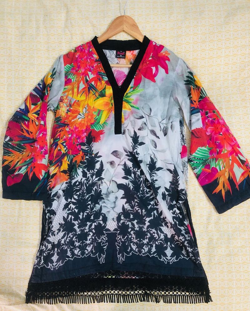 Pakistani Floral Print Kurta