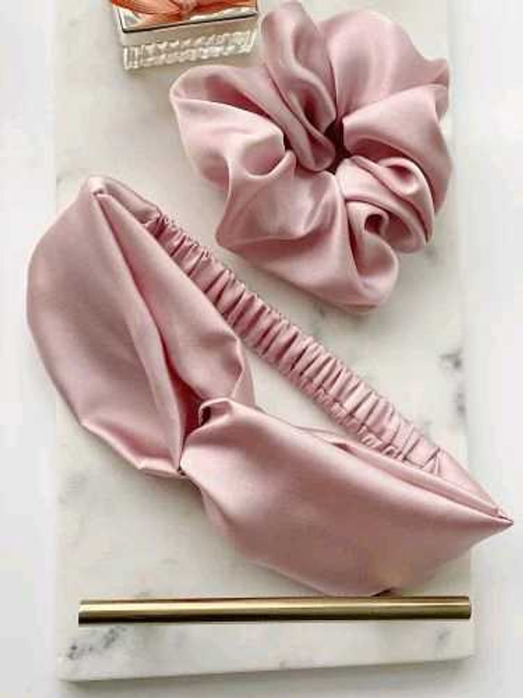 Combo Of Satin Scrunchies And Hairband