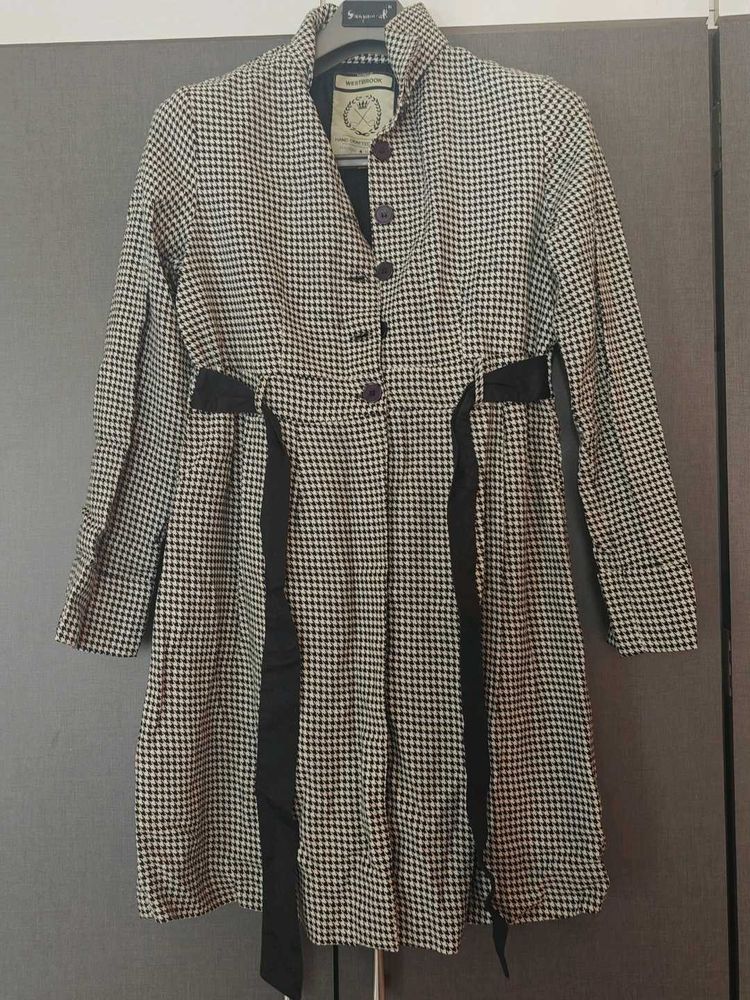 Houndstooth Trench Coat