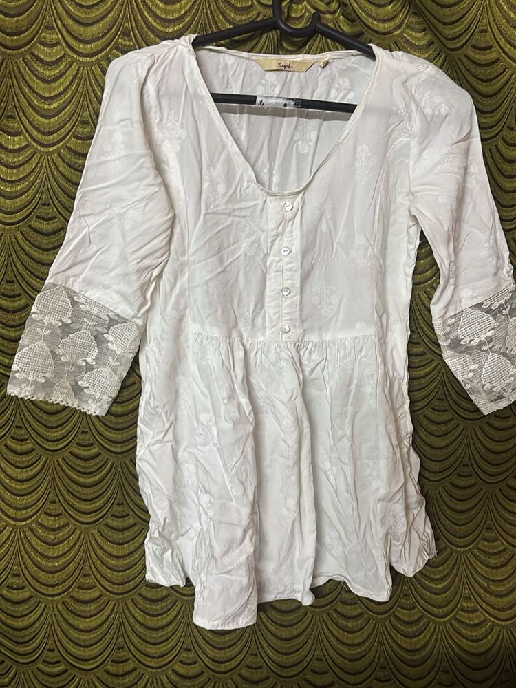 White Embroidered Top