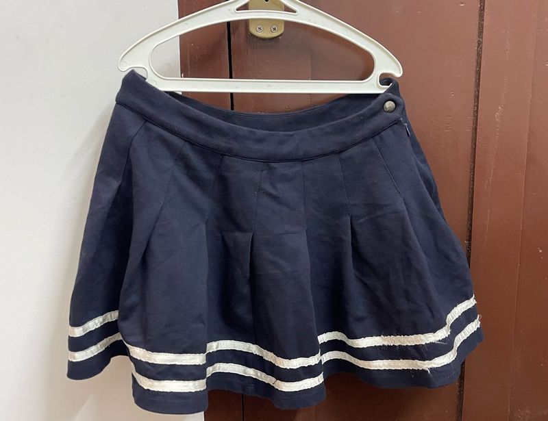 Navy Pleated Mini Tennis Skirt