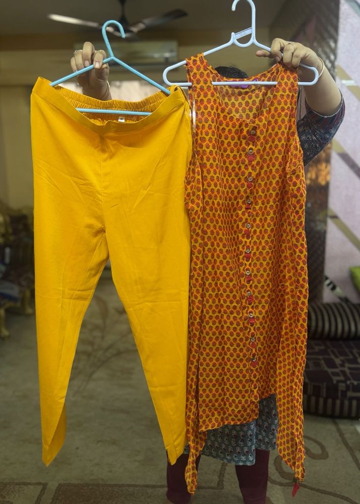 Paper Silk Asymetrical Kurta Set