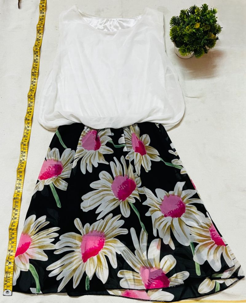 Sale ❗️White And Black Floral Dress