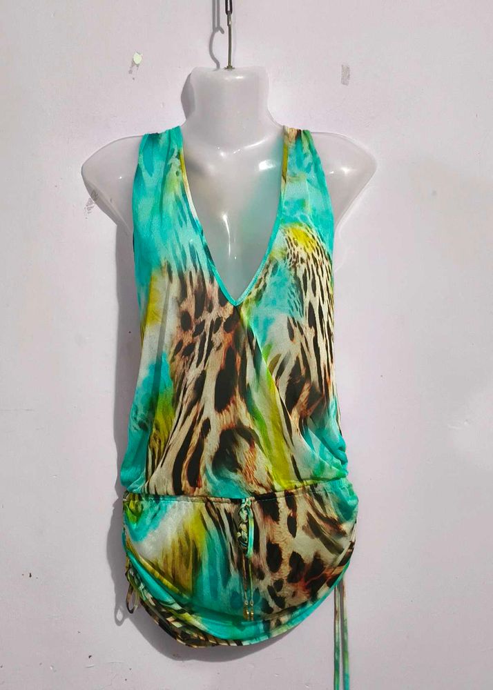 Chic Animal Print Wrap Top