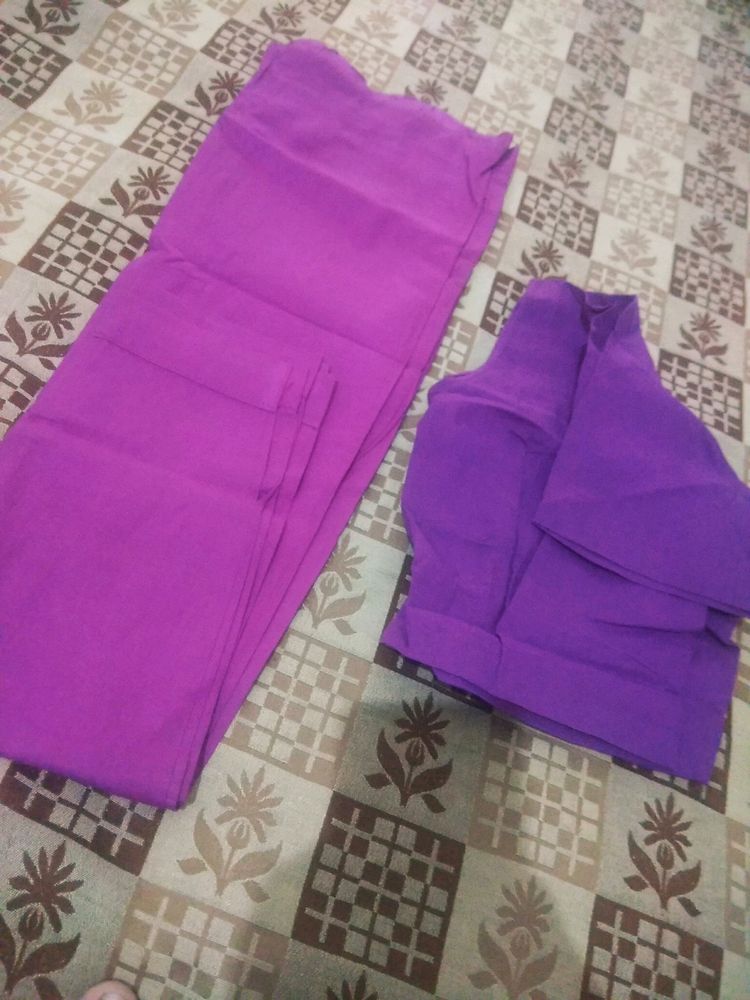 New Pure Cotton 💜 Blouse And Peticoat