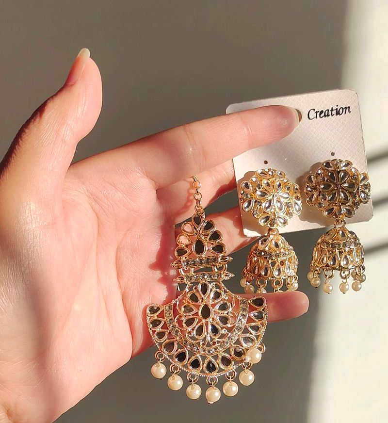 Mangtika And Earrings Ser