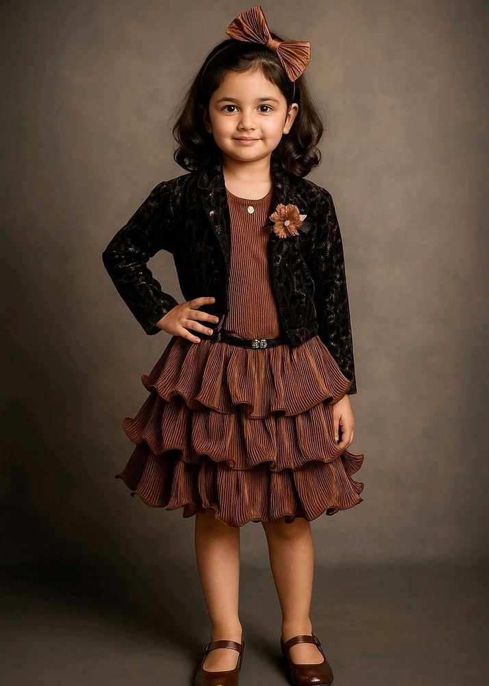 Girls&#39; Tiered Dress &amp; Jacket