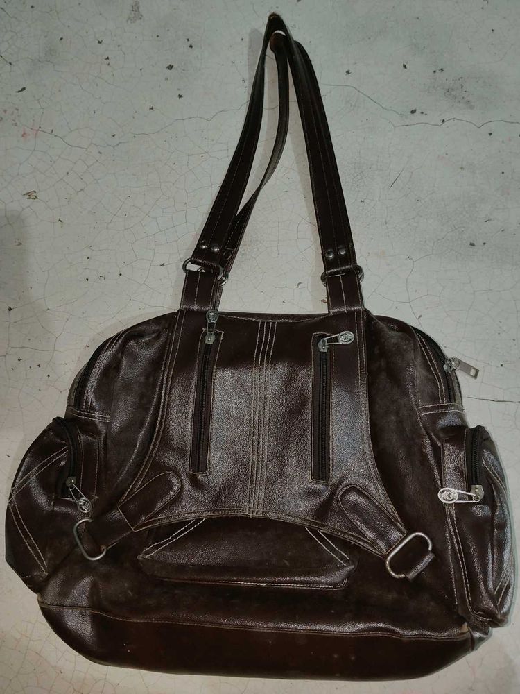 Vintage Brown Leather Shoulder Bag