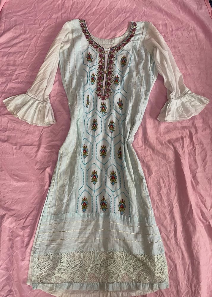 Daily/Festive Wear Kurta With Flared Sleeves