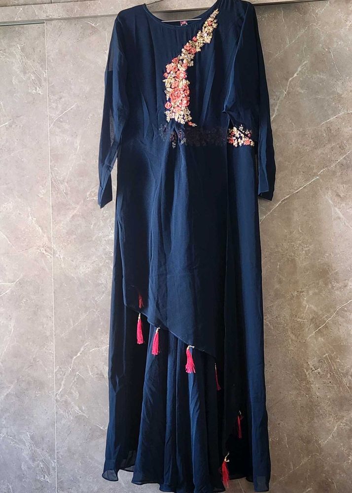 Elegant Navy Blue Ethnic Gown