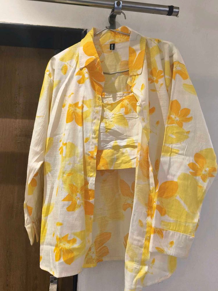 Yellow Tank Top With Overshirt