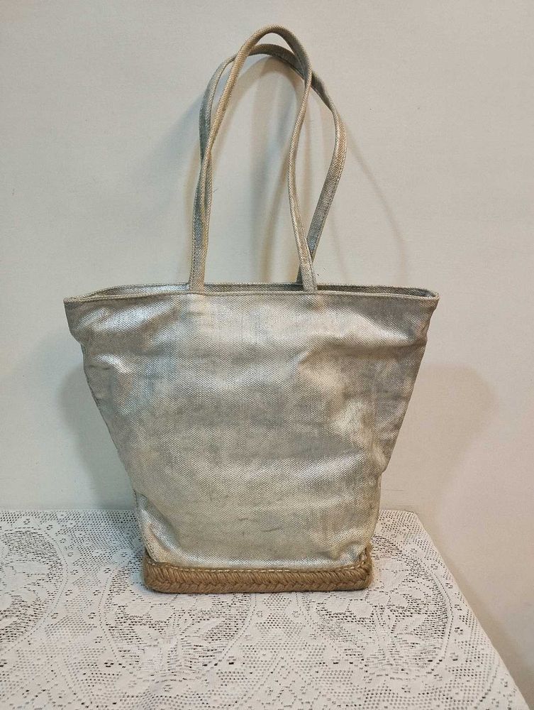 Silver Metallic Tote Bag