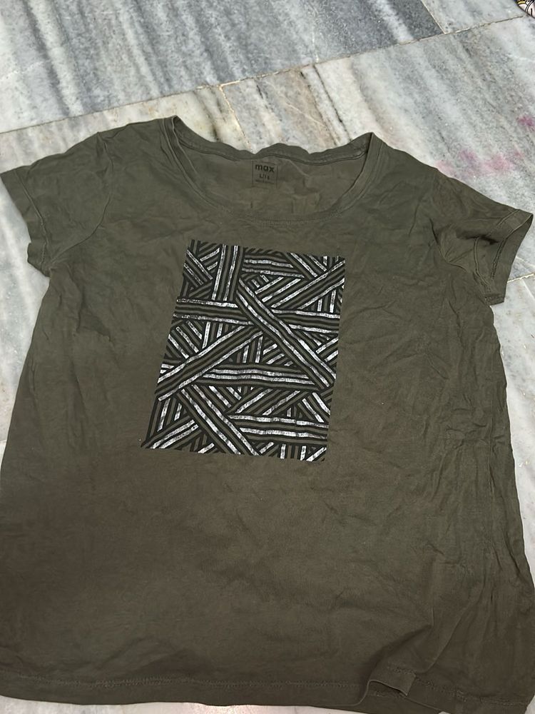 Olive Green Graphic Tee