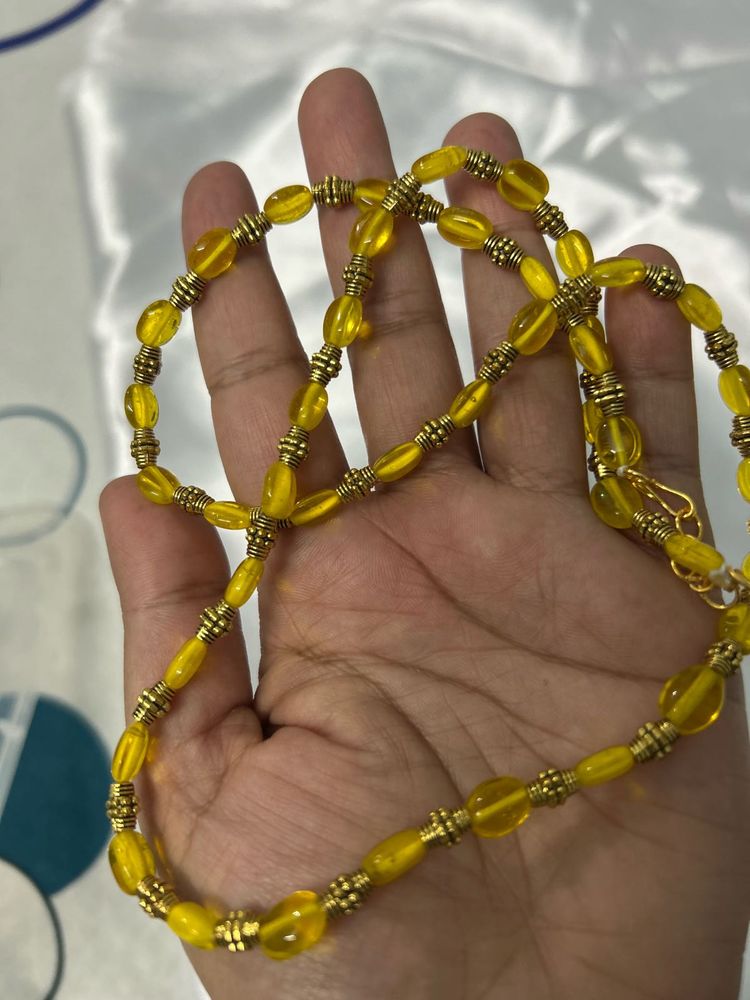 Yellow Beaded Necklace