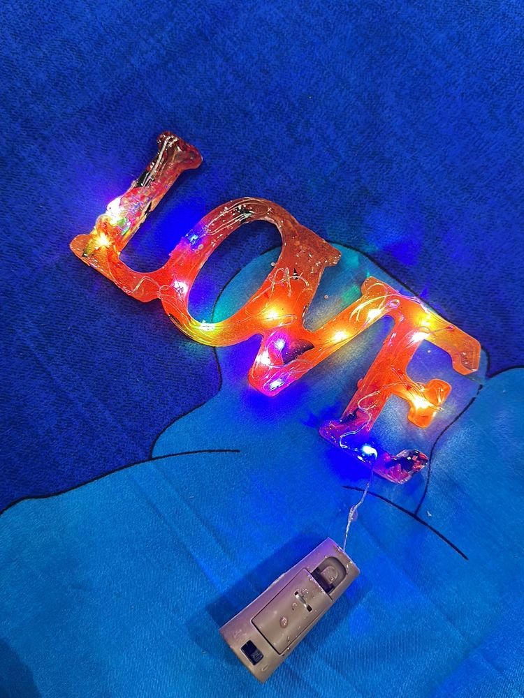 Resin Light Love &amp; Photo Frame With Stand