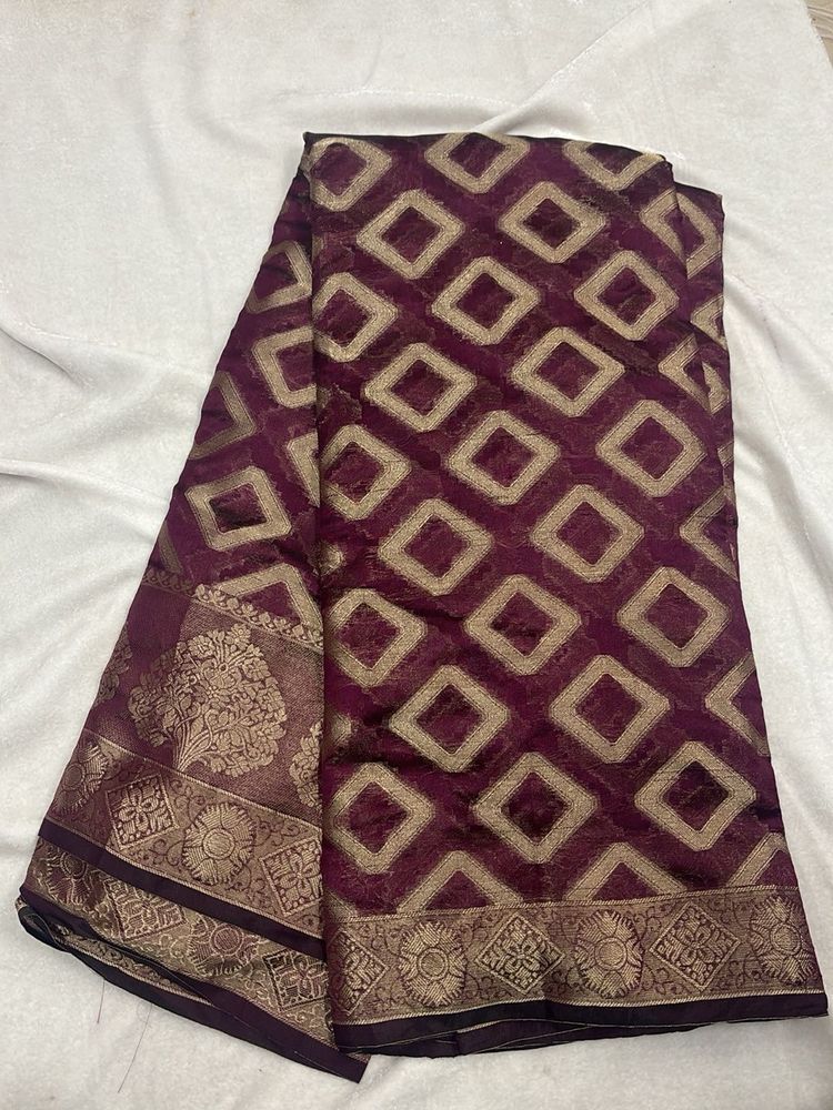 Elegant Purple Banarasi Saree