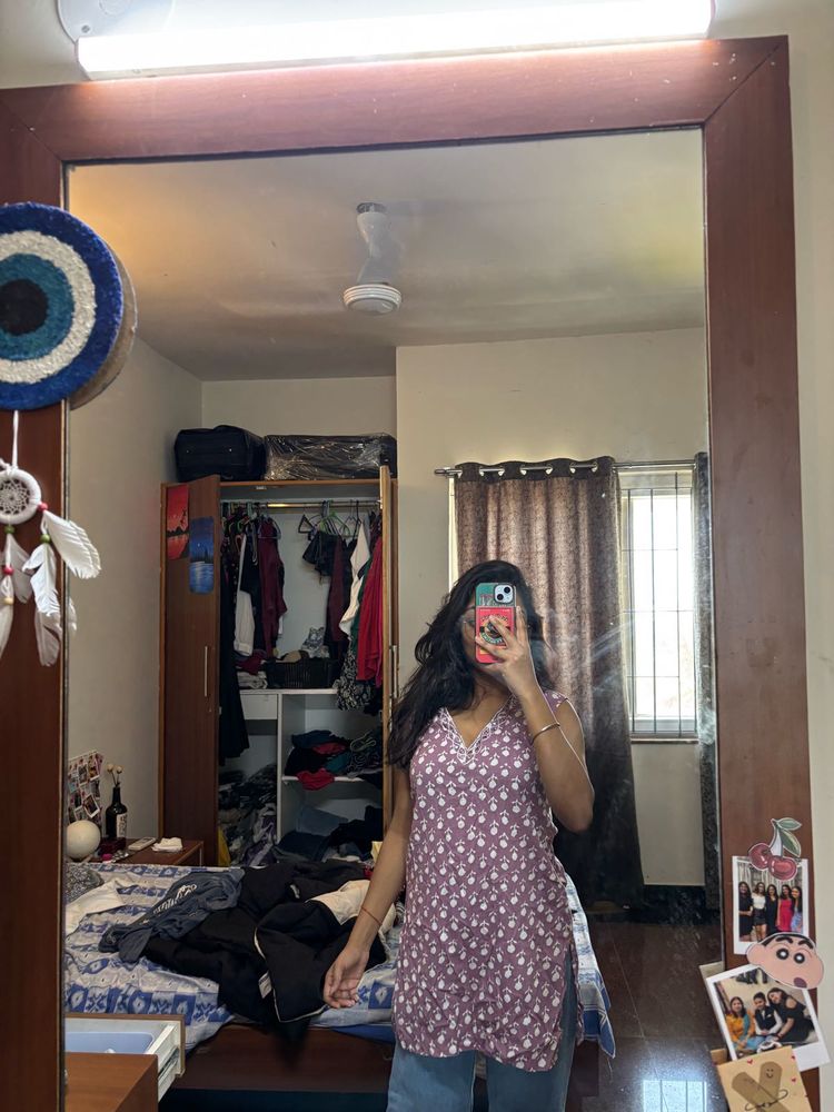lilac short kurti